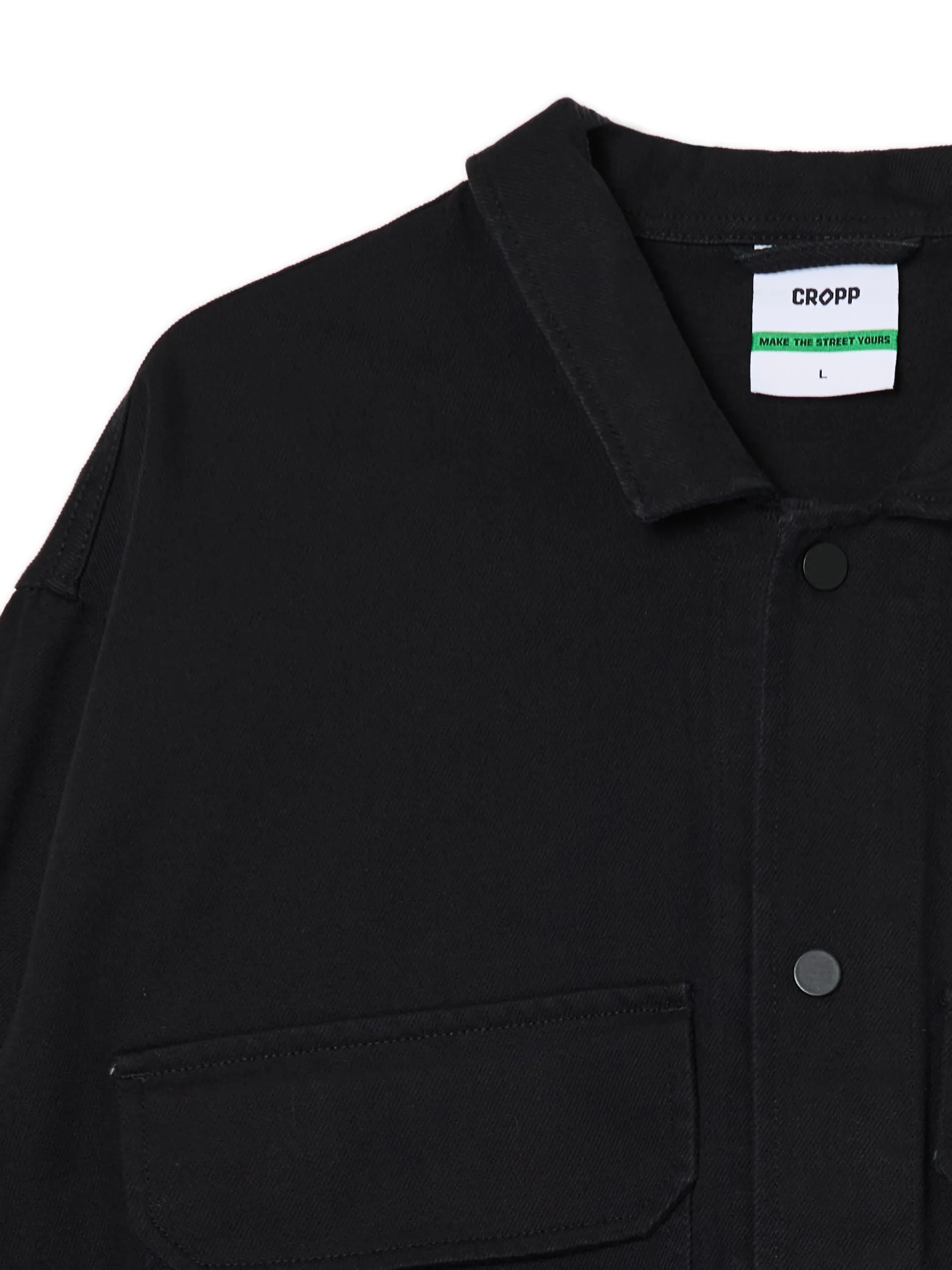 Cropp Kurtki, Płaszcze|Denim*Czarna bawełniana kurtka katanka