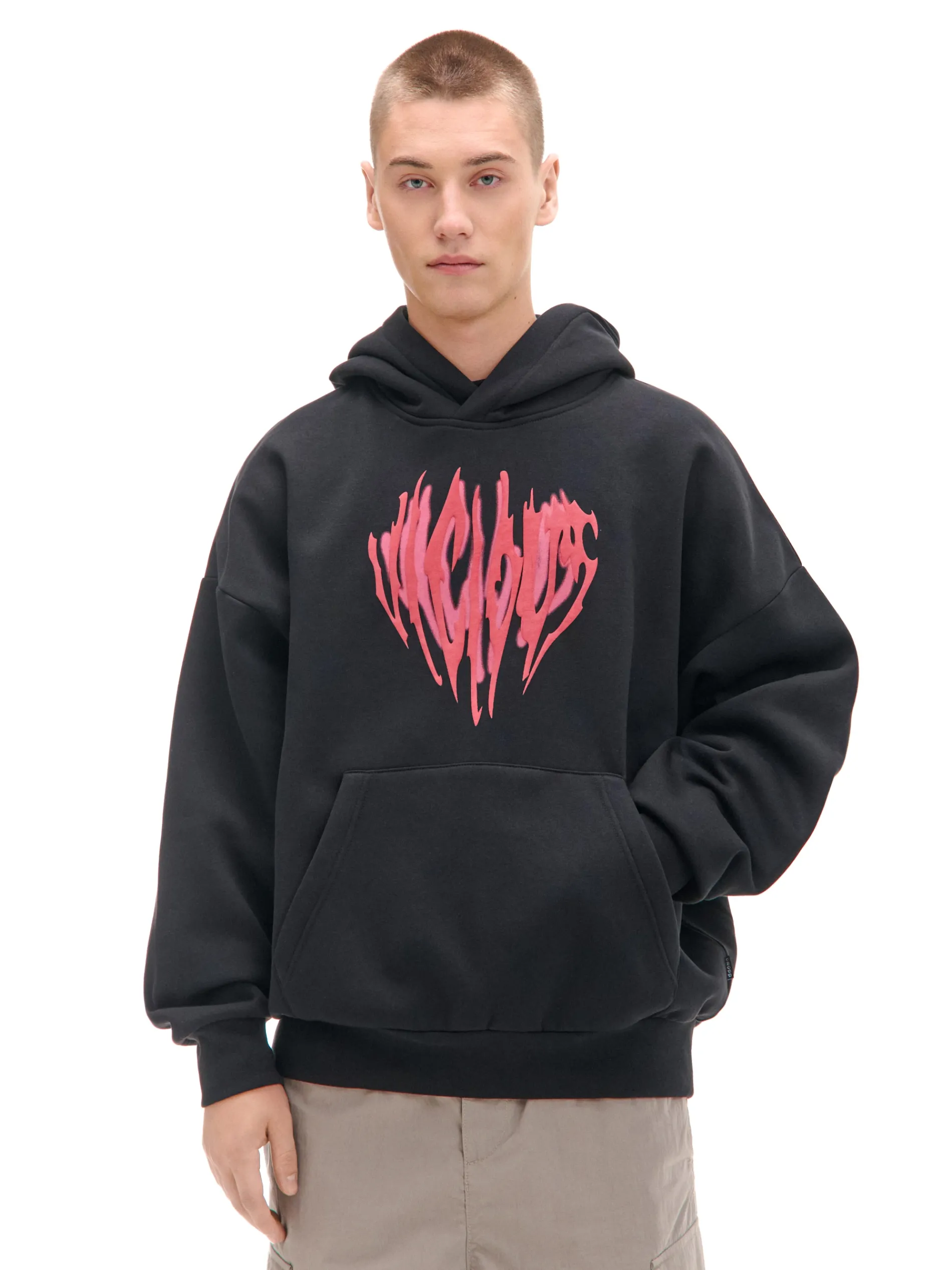 Cropp Bluzy|Unisex*Czarna bluza z efektownym nadrukiem UNISEX