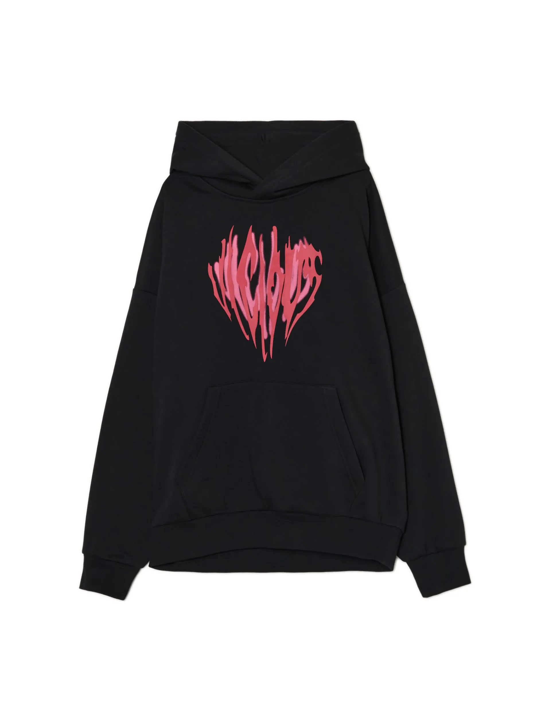 Cropp Bluzy|Unisex*Czarna bluza z efektownym nadrukiem UNISEX