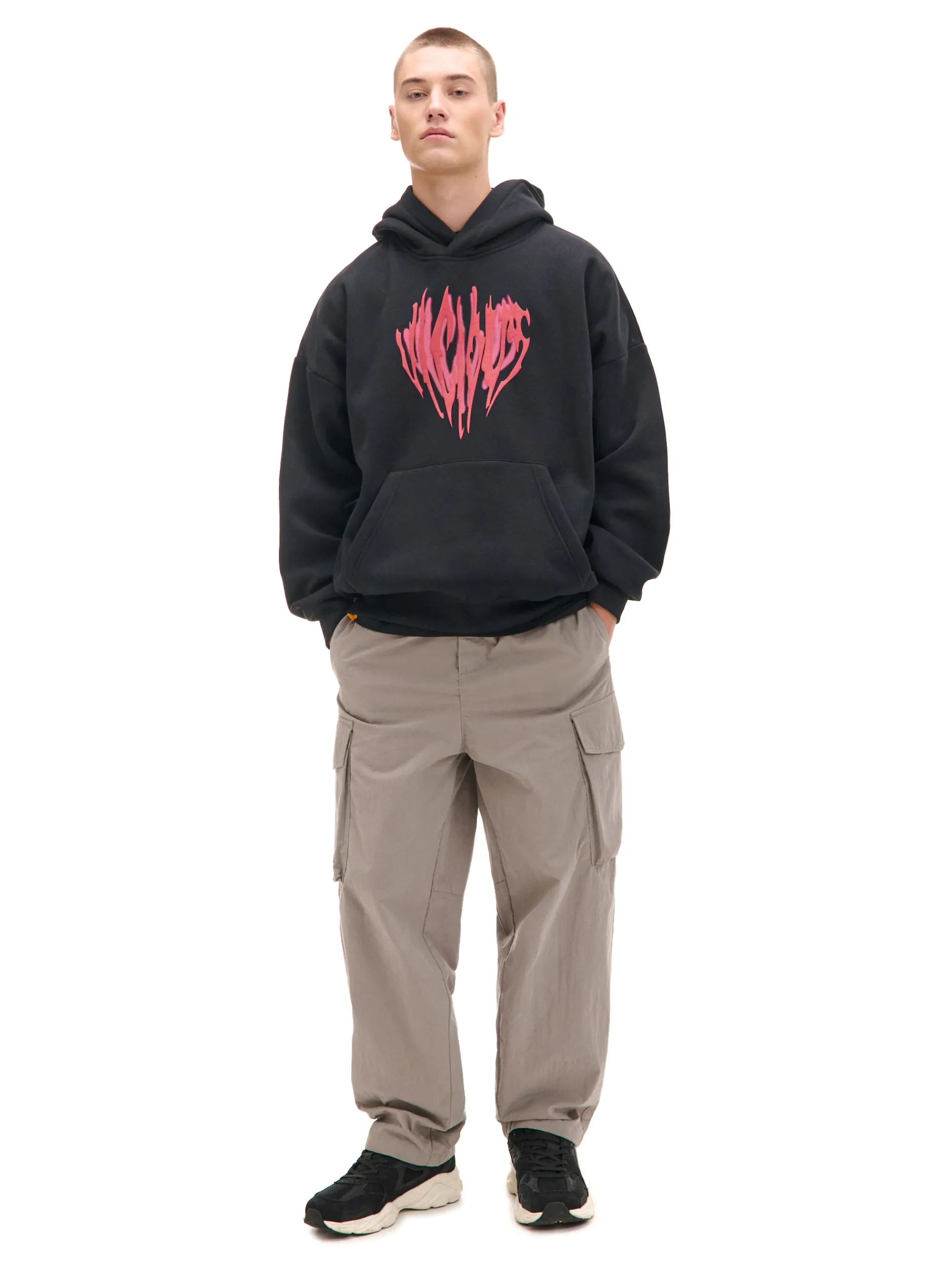 Cropp Bluzy|Unisex*Czarna bluza z efektownym nadrukiem UNISEX