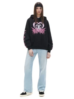 Cropp Bluzy*Czarna bluza z kapturem Kuromi