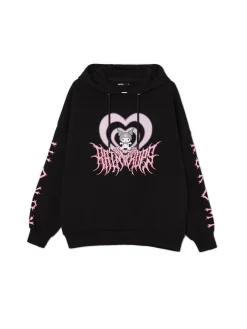 Cropp Bluzy*Czarna bluza z kapturem Kuromi