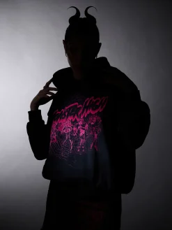 Cropp Bluzy*Czarna bluza z kapturem Monster High