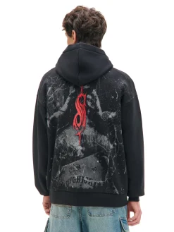 Cropp Bluzy*Czarna bluza z kapturem Slipknot