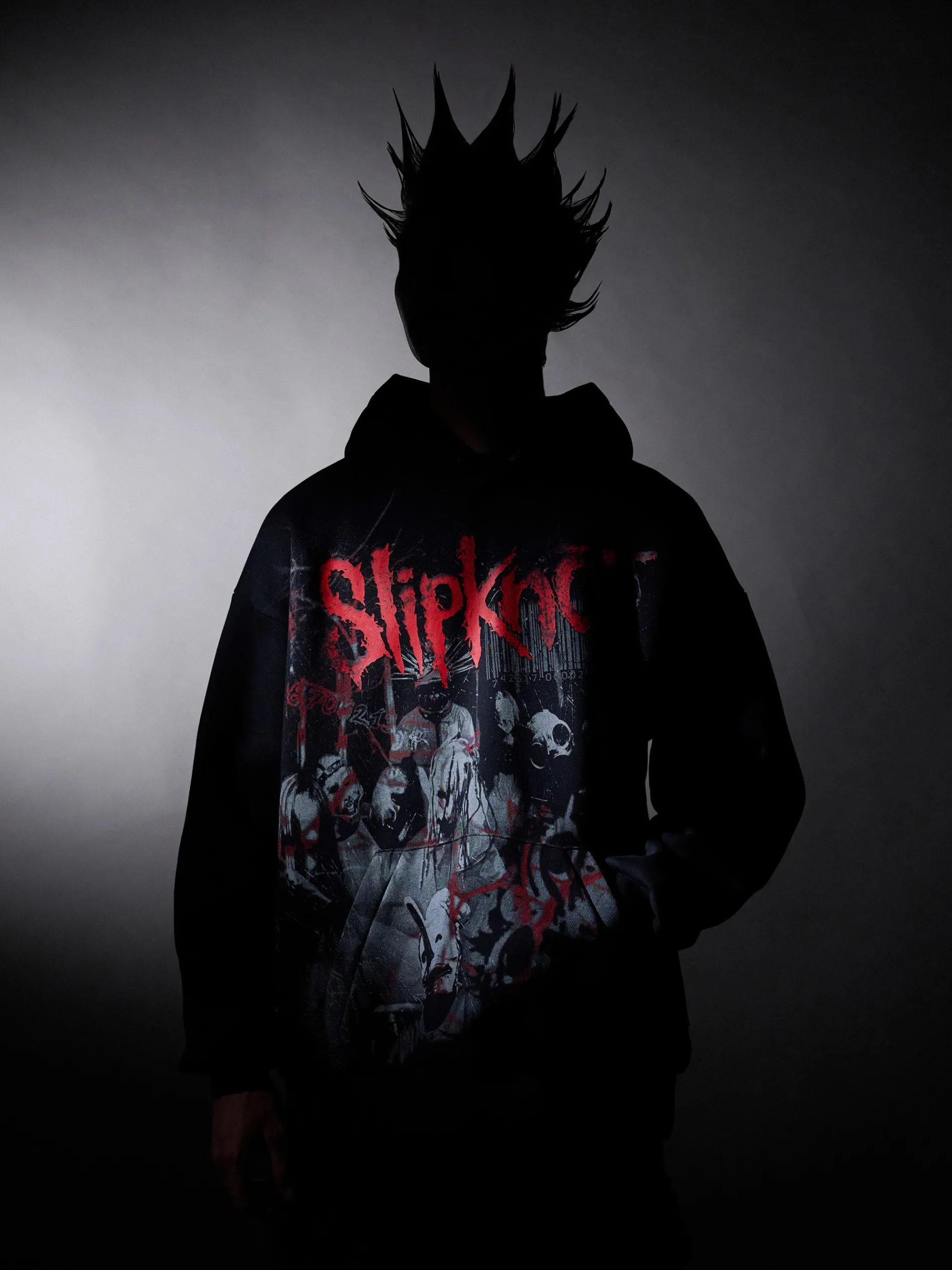 Cropp Bluzy*Czarna bluza z kapturem Slipknot