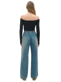 Cropp Koszulki, Topy*Czarna bluzka typu carmen