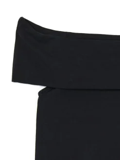 Cropp Koszulki, Topy*Czarna bluzka z dekoltem carmen