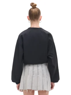 Cropp Koszule, Bluzki|Sety*Czarna bluzka z nadrukiem i regulacją