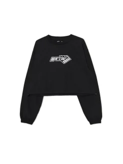 Cropp Koszule, Bluzki|Sety*Czarna bluzka z nadrukiem i regulacją