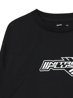 Cropp Koszule, Bluzki|Sety*Czarna bluzka z nadrukiem i regulacją