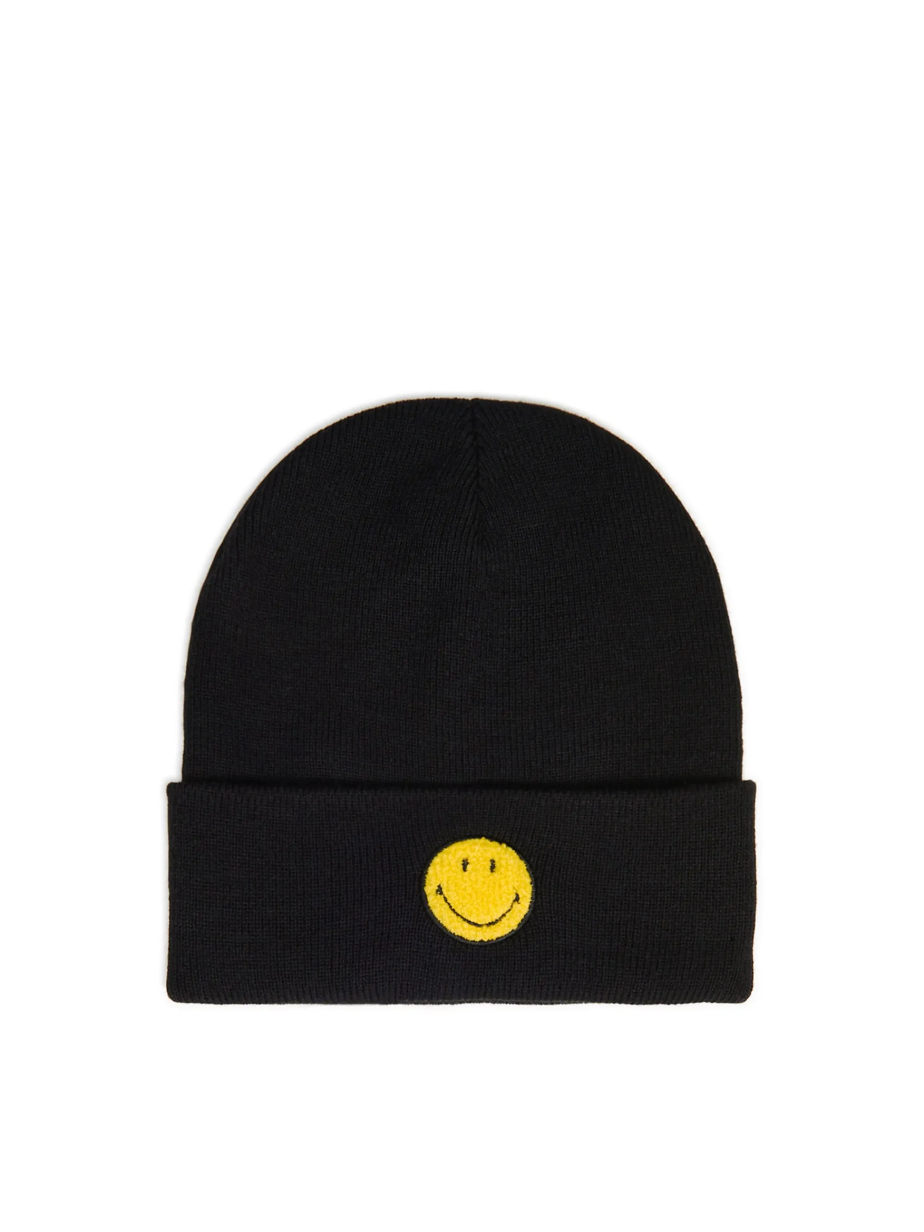 Cropp Czapki*Czarna czapka beanie z naszywką Smiley®