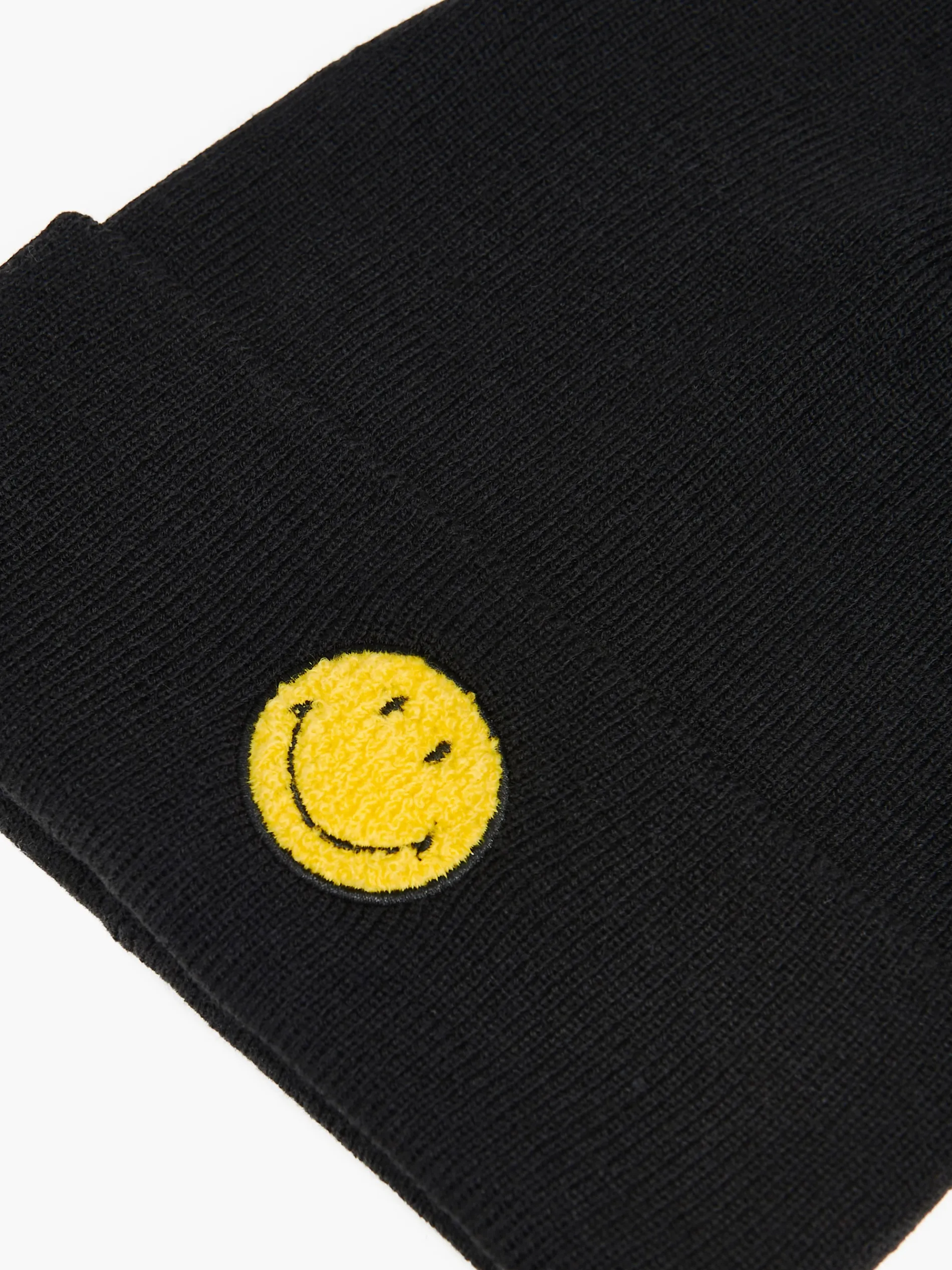 Cropp Czapki*Czarna czapka beanie z naszywką Smiley®