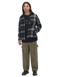 Cropp Koszule*Czarna flanelowa koszula z domieszką wełny