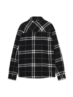 Cropp Koszule*Czarna flanelowa koszula z domieszką wełny