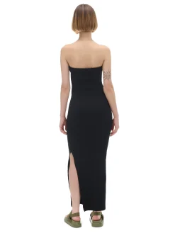 Cropp Sukienki, Kombinezony*Czarna gładka sukienka midi