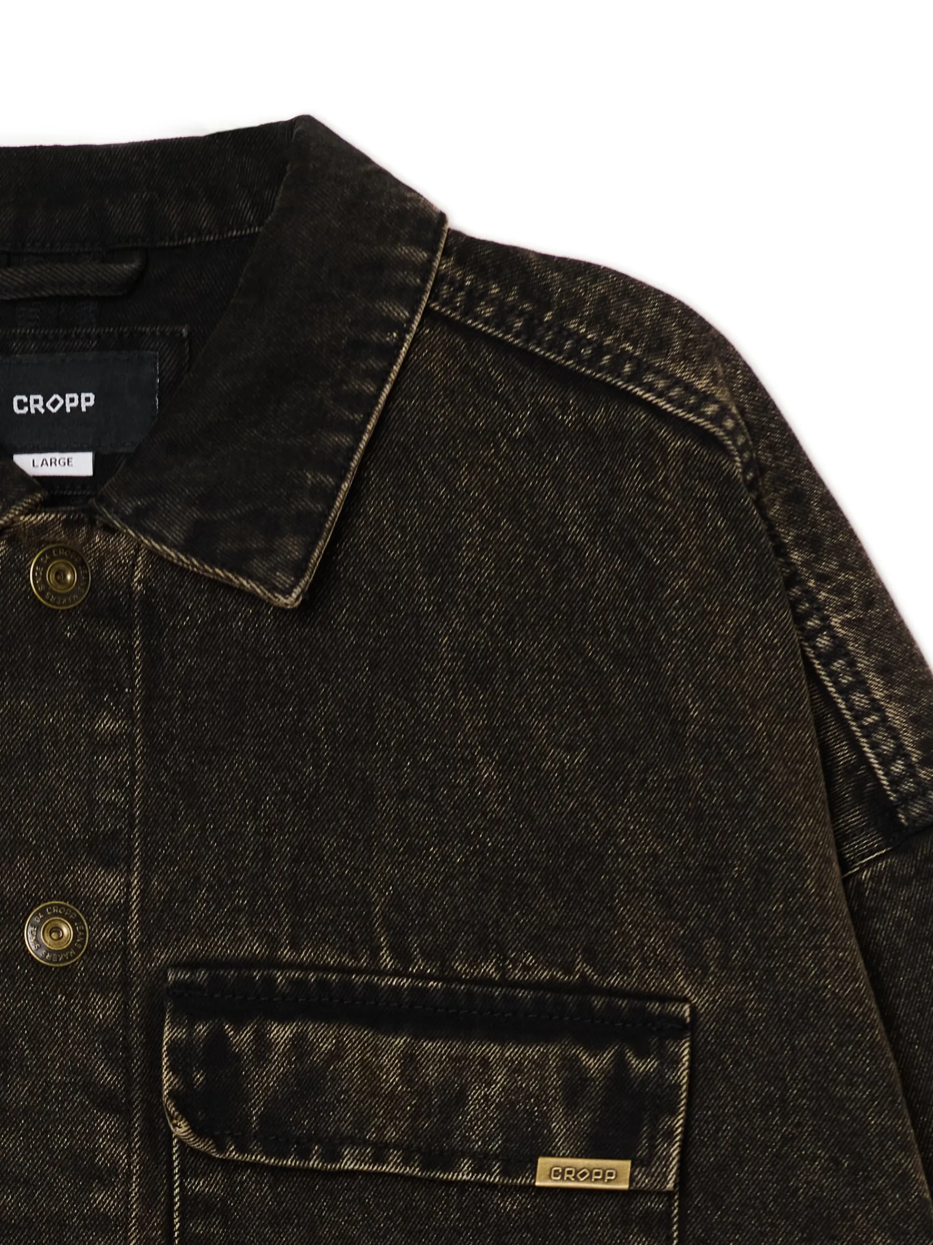 Cropp Kurtki, Płaszcze|Denim*Czarna jeansowa kurtka