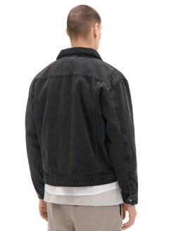 Cropp Kurtki, Płaszcze|Denim*Czarna jeansowa kurtka sherpa