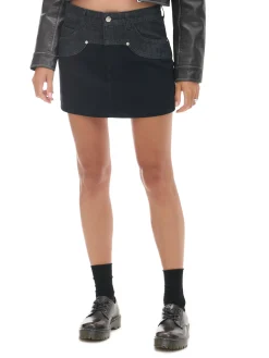 Cropp Spódnice*Czarna jeansowa spódnica mini
