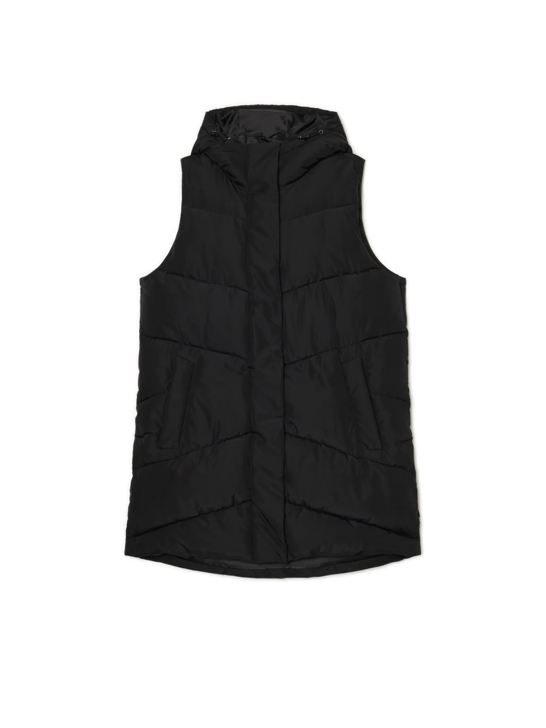 Cropp Kurtki, Płaszcze*Czarna kamizelka puffer z kapturem