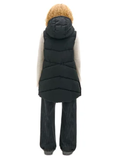 Cropp Kurtki, Płaszcze*Czarna kamizelka puffer z kapturem