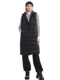 Cropp Kurtki, Płaszcze*Czarna kamizelka puffer z kapturem