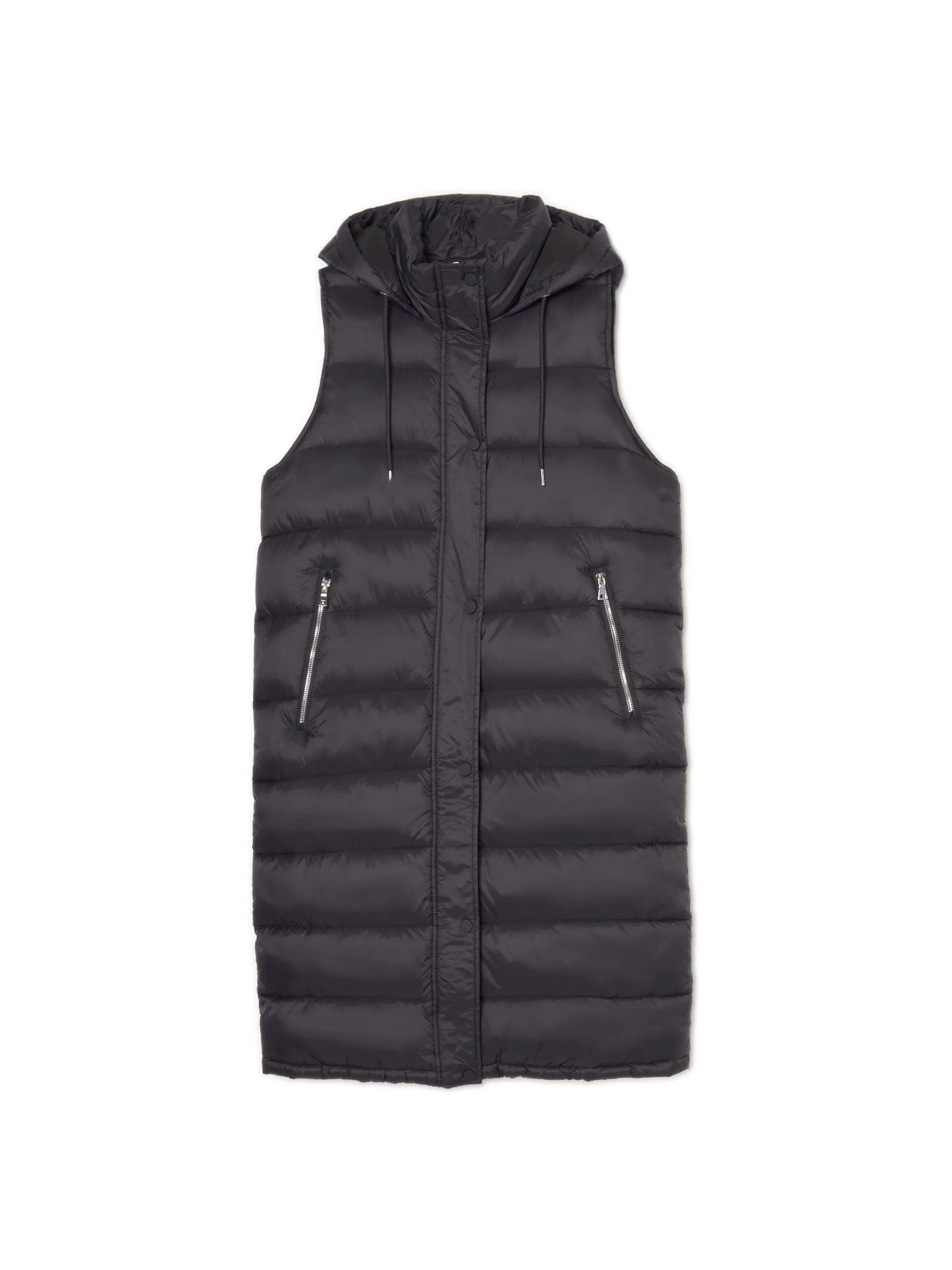 Cropp Kurtki, Płaszcze*Czarna kamizelka puffer z kapturem