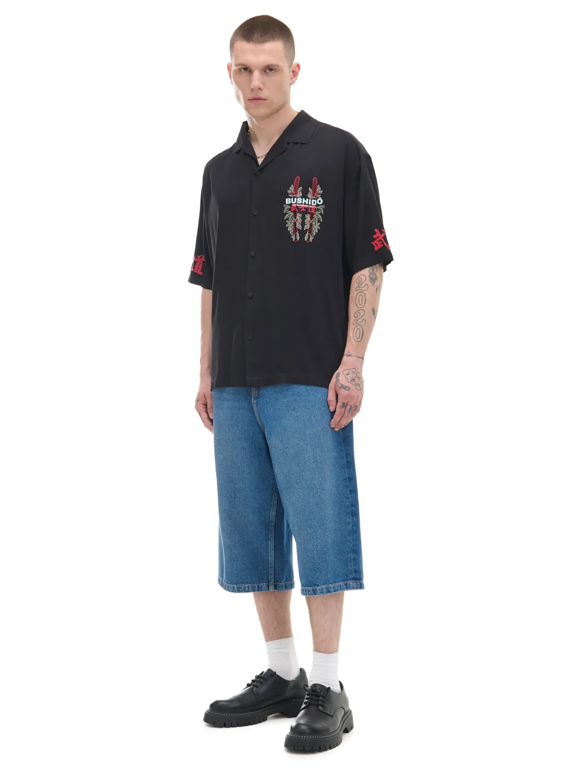 Cropp Koszule*Czarna koszula z krótkim rękawem