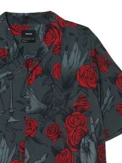 Cropp Koszule*Czarna koszula z motywem róż