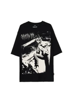 Cropp Koszulki*Czarna koszulka Chainsaw Man