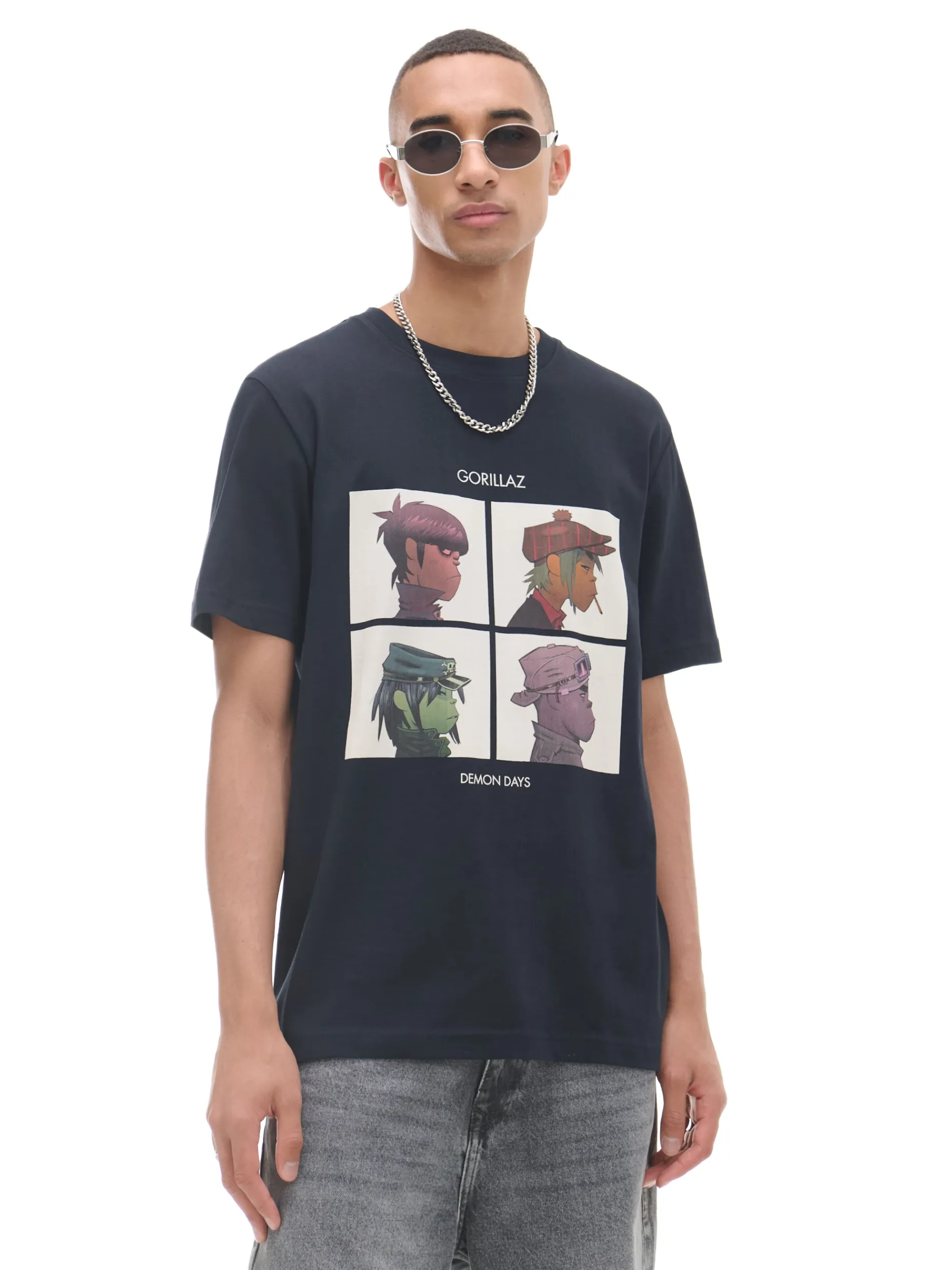 Cropp Koszulki*Czarna koszulka Gorillaz