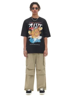 Cropp Koszulki*Czarna koszulka z food printem