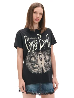 Cropp Koszulki, Topy*Czarna koszulka z Gnijącą Panną Młodą