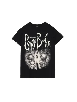 Cropp Koszulki, Topy*Czarna koszulka z Gnijącą Panną Młodą