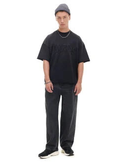 Cropp Koszulki*Czarna koszulka z haftem