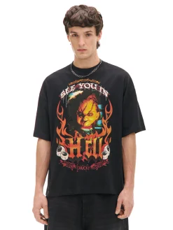 Cropp Koszulki*Czarna koszulka z Laleczką Chucky