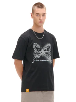 Cropp Koszulki*Czarna koszulka z motylem