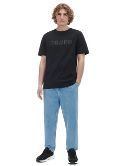 Cropp Koszulki*Czarna koszulka z nadrukiem