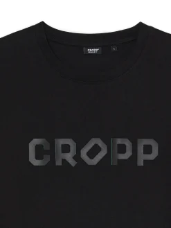 Cropp Koszulki*Czarna koszulka z nadrukiem