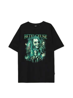 Cropp Koszulki|Unisex*Czarna koszulka z nadrukiem Beetlejuice UNISEX