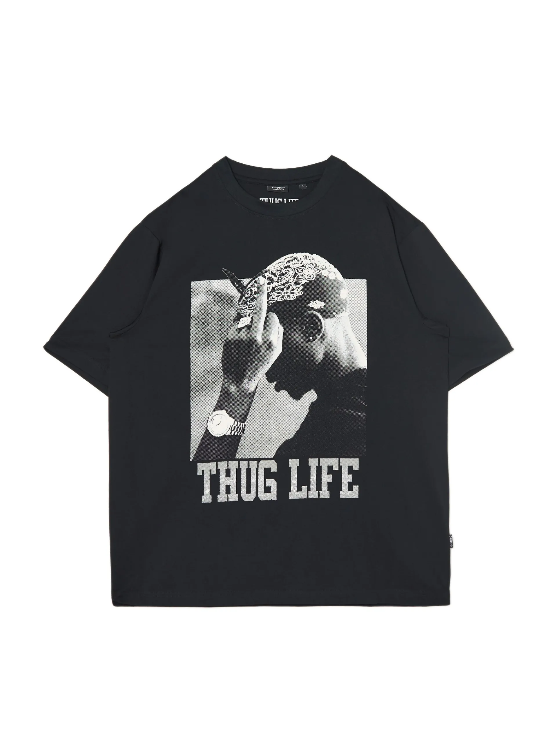 Cropp Koszulki*Czarna koszulka z nadrukiem Tupac Shakur