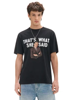 Cropp Koszulki*Czarna koszulka z nadrukiem The Office