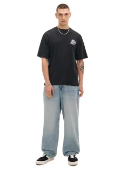 Cropp Koszulki*Czarna koszulka z nadrukiem