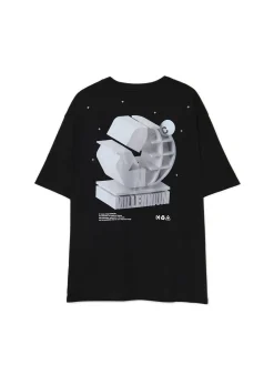 Cropp Koszulki*Czarna koszulka z nadrukiem