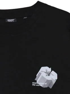 Cropp Koszulki*Czarna koszulka z nadrukiem