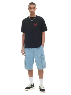 Cropp Koszulki*Czarna koszulka z naszywką