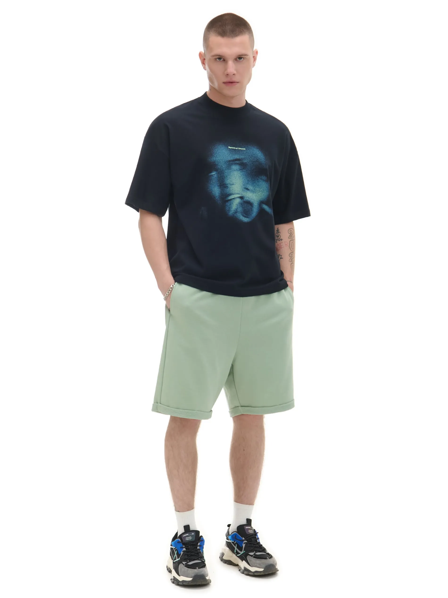 Cropp Koszulki*Czarna koszulka z printem