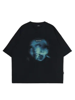 Cropp Koszulki*Czarna koszulka z printem