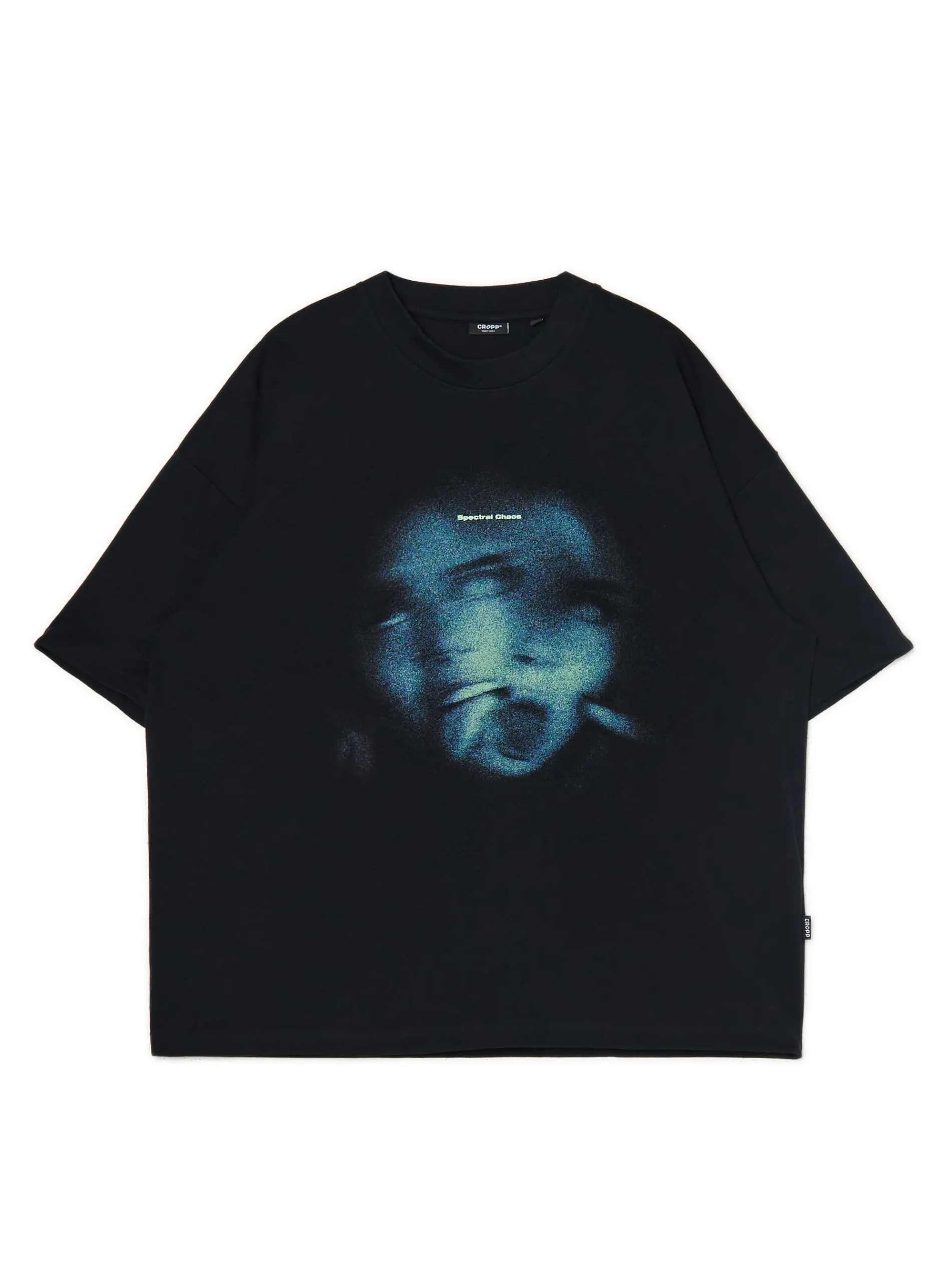 Cropp Koszulki*Czarna koszulka z printem