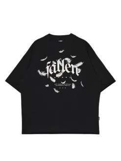 Cropp Koszulki*Czarna koszulka ze sloganem