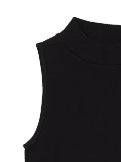 Cropp Koszulki, Topy*Czarna koszulka ze stójką